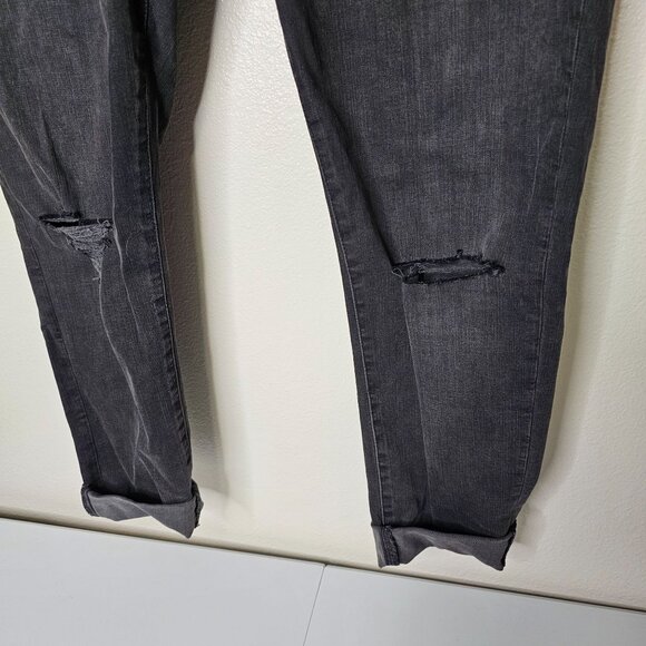 Madewell Size 35 Plus Size Black Curvy High-Rise Skinny Jeans Cuffed Hem - Picture 3 of 9